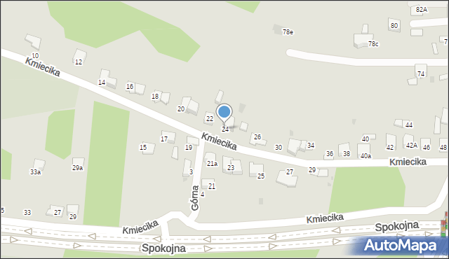 Tarnów, Kmiecika Andrzeja, ks., 24, mapa Tarnów