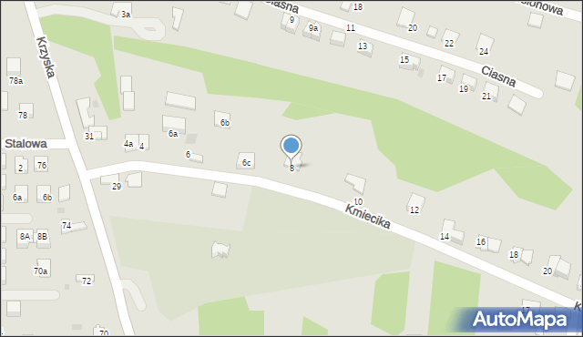 Tarnów, Kmiecika Andrzeja, ks., 8, mapa Tarnów