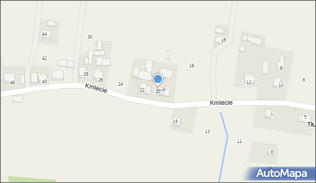 Tłuczań, Kmiecie, 20, mapa Tłuczań