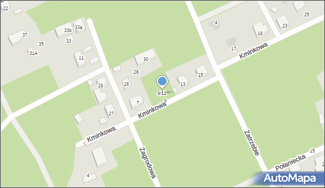 Warszawa, Kminkowa, 9/11, mapa Warszawy