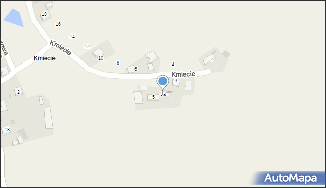 Zabawa, Kmiecie, 5a, mapa Zabawa