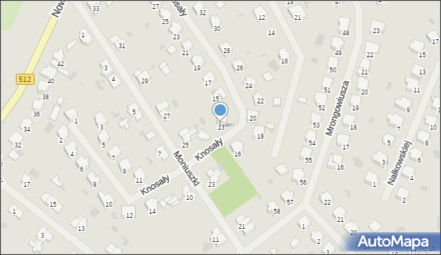 Bartoszyce, Knosały, 13, mapa Bartoszyce