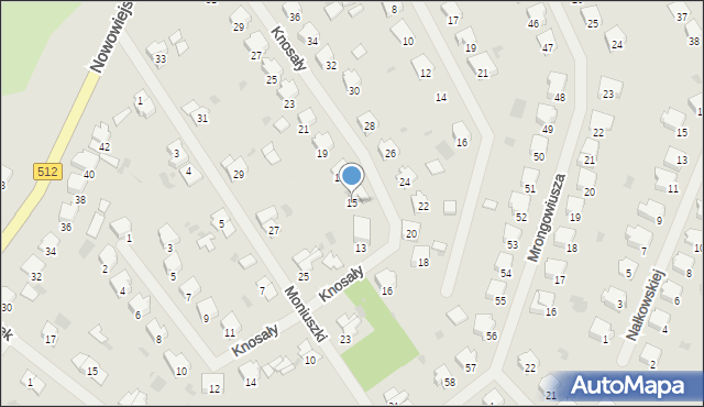 Bartoszyce, Knosały, 15, mapa Bartoszyce