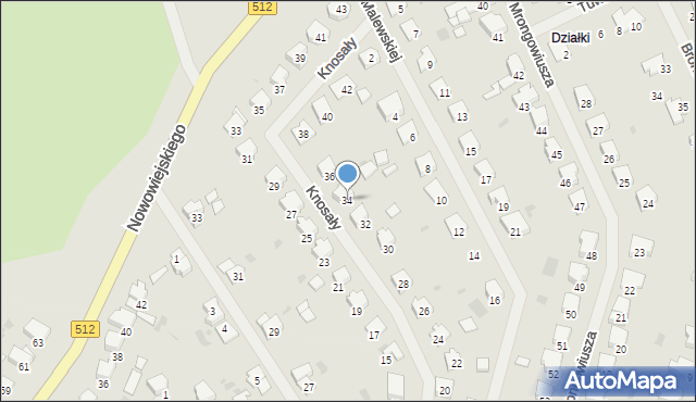 Bartoszyce, Knosały, 34, mapa Bartoszyce