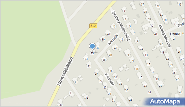 Bartoszyce, Knosały, 35, mapa Bartoszyce