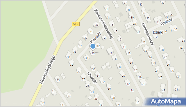 Bartoszyce, Knosały, 40, mapa Bartoszyce