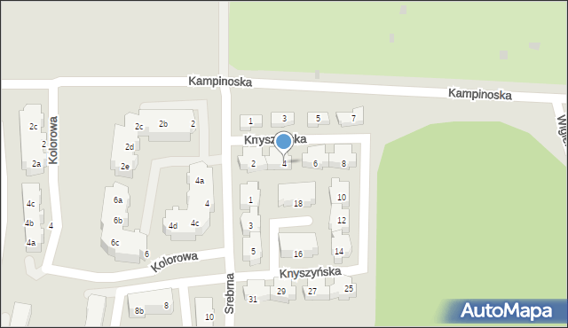 Gdańsk, Knyszyńska, 4, mapa Gdańska