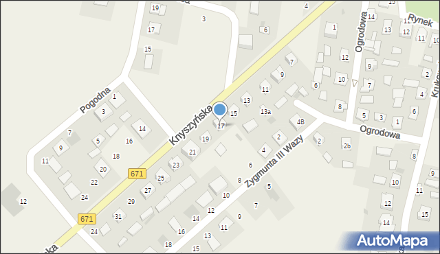 Korycin, Knyszyńska, 17, mapa Korycin