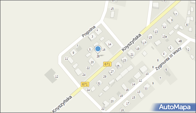 Korycin, Knyszyńska, 18, mapa Korycin