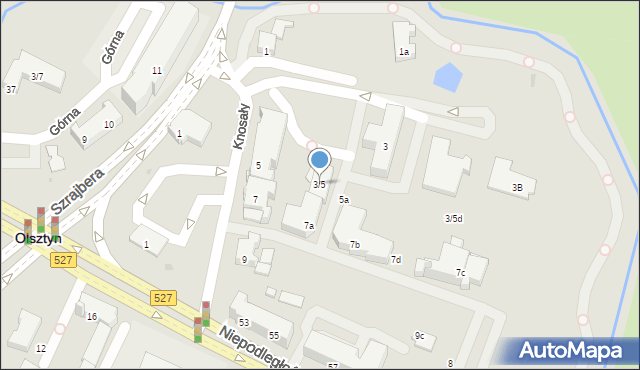 Olsztyn, Knosały Ryszarda, 3/5, mapa Olsztyna