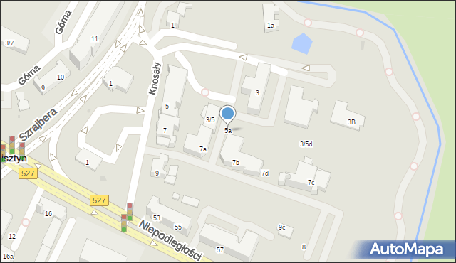 Olsztyn, Knosały Ryszarda, 5a, mapa Olsztyna