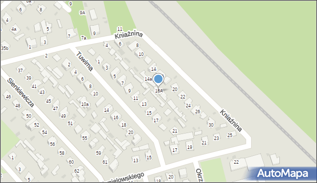 Puławy, Kniaźnina Franciszka Dionizego, 18A, mapa Puław