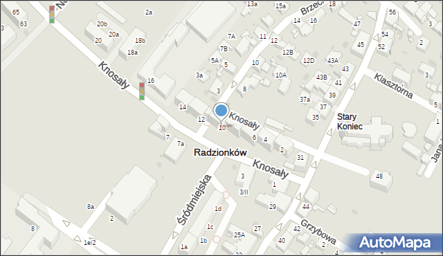 Radzionków, Knosały Józefa, ks. dr., 10, mapa Radzionków