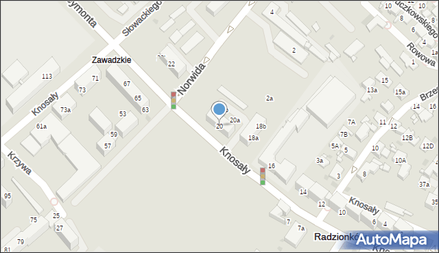 Radzionków, Knosały Józefa, ks. dr., 20, mapa Radzionków