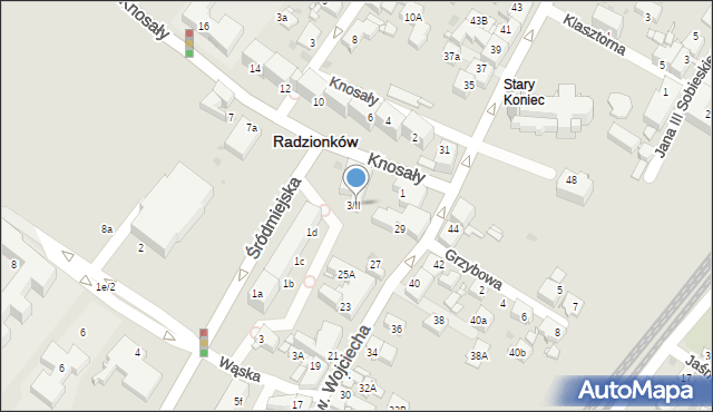 Radzionków, Knosały Józefa, ks. dr., 3/II, mapa Radzionków
