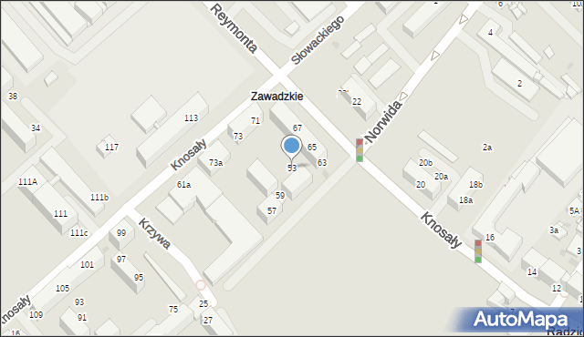 Radzionków, Knosały Józefa, ks. dr., 53, mapa Radzionków