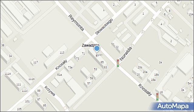 Radzionków, Knosały Józefa, ks. dr., 67, mapa Radzionków