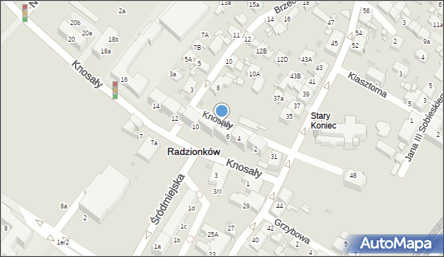 Radzionków, Knosały Józefa, ks. dr., 8, mapa Radzionków