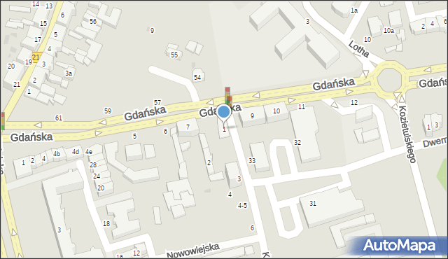 Słupsk, Kniaziewicza Karola, 1, mapa Słupska