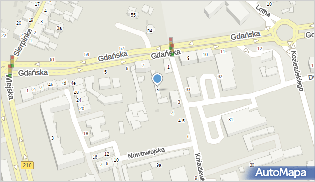 Słupsk, Kniaziewicza Karola, 2, mapa Słupska