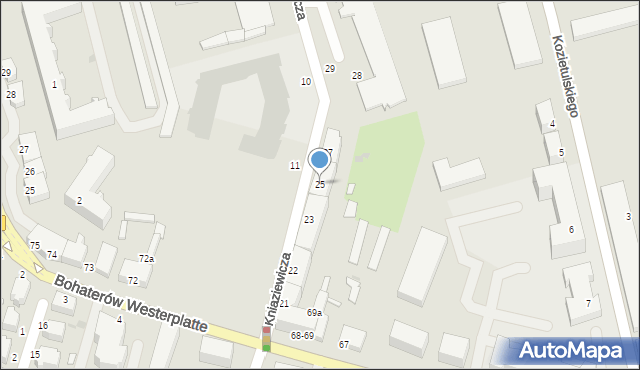 Słupsk, Kniaziewicza Karola, 25, mapa Słupska