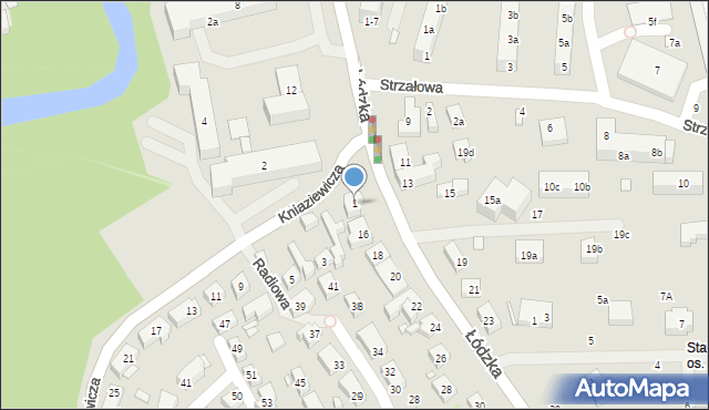 Toruń, Kniaziewicza Karola, gen., 1, mapa Torunia