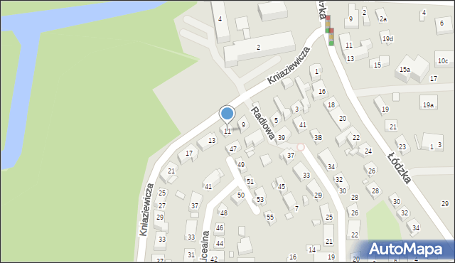 Toruń, Kniaziewicza Karola, gen., 11, mapa Torunia