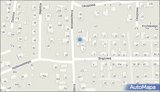 Toruń, Kniaziewicza Karola, gen., 119, mapa Torunia