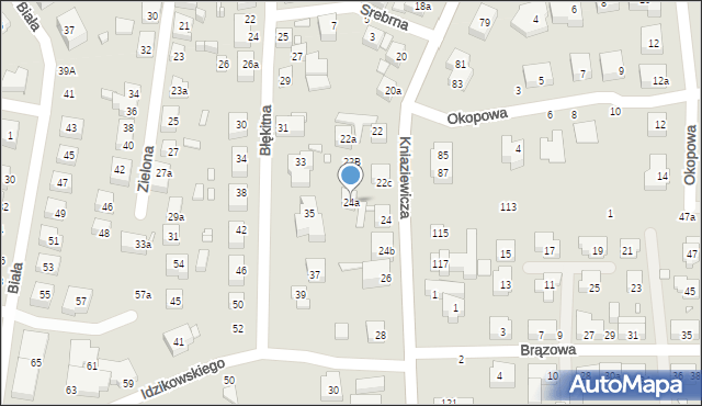 Toruń, Kniaziewicza Karola, gen., 24a, mapa Torunia