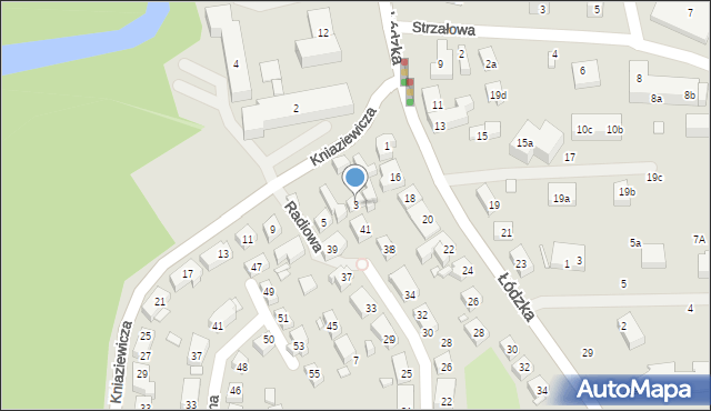 Toruń, Kniaziewicza Karola, gen., 3, mapa Torunia