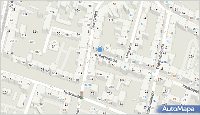 Wrocław, Kniaziewicza Karola, gen., 3, mapa Wrocławia