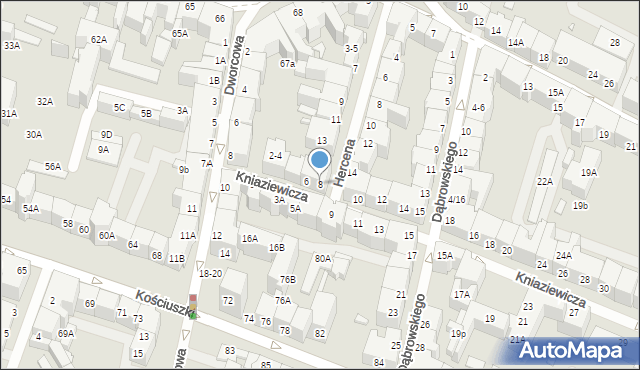 Wrocław, Kniaziewicza Karola, gen., 8, mapa Wrocławia