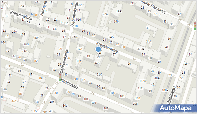 Wrocław, Kniaziewicza Karola, gen., 21, mapa Wrocławia