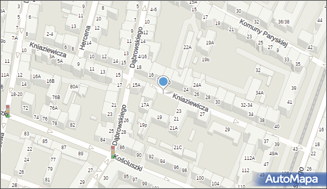 Wrocław, Kniaziewicza Karola, gen., 23c, mapa Wrocławia