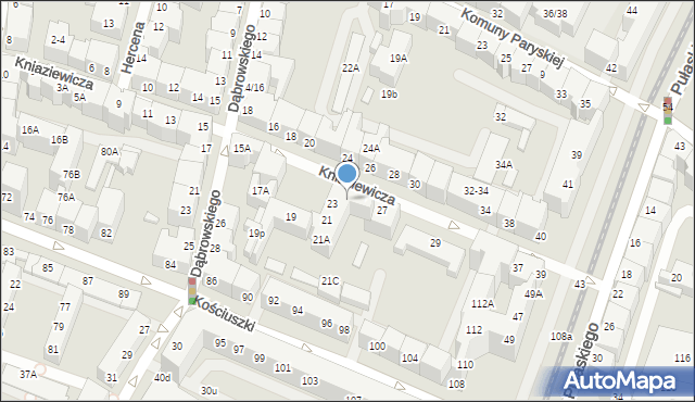 Wrocław, Kniaziewicza Karola, gen., 25, mapa Wrocławia