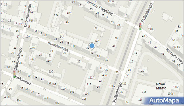 Wrocław, Kniaziewicza Karola, gen., 34, mapa Wrocławia