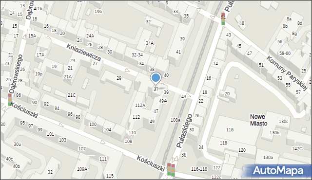Wrocław, Kniaziewicza Karola, gen., 37, mapa Wrocławia