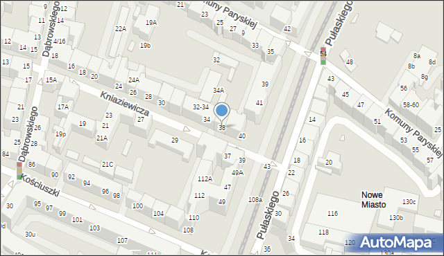 Wrocław, Kniaziewicza Karola, gen., 38, mapa Wrocławia