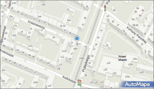 Wrocław, Kniaziewicza Karola, gen., 39, mapa Wrocławia