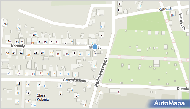 Zabrze, Knosały Józefa, ks., 2, mapa Zabrza