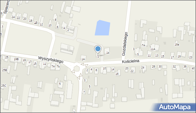 Adamów, Kościelna, 1, mapa Adamów