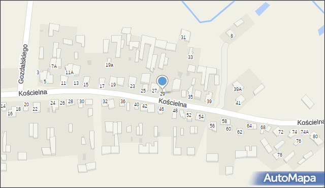 Adamów, Kościelna, 29, mapa Adamów