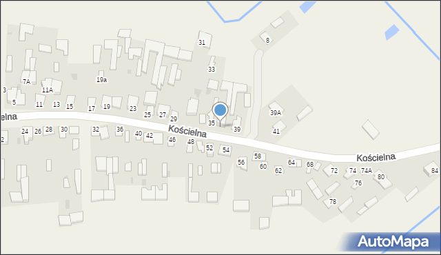 Adamów, Kościelna, 37, mapa Adamów