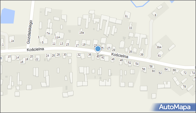 Adamów, Kościelna, 40, mapa Adamów