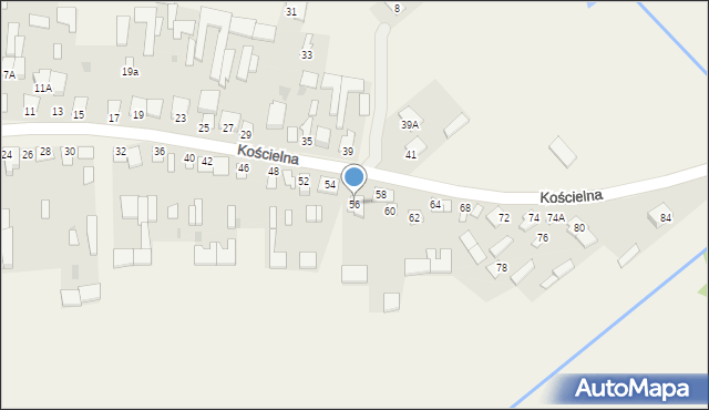 Adamów, Kościelna, 56, mapa Adamów
