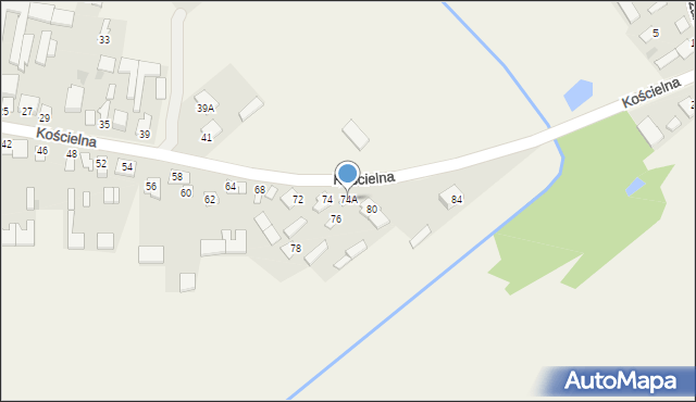 Adamów, Kościelna, 74A, mapa Adamów