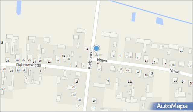 Adamów, Kościuszki Tadeusza, gen., 13, mapa Adamów