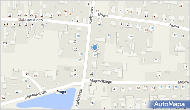 Adamów, Kościuszki Tadeusza, gen., 19, mapa Adamów