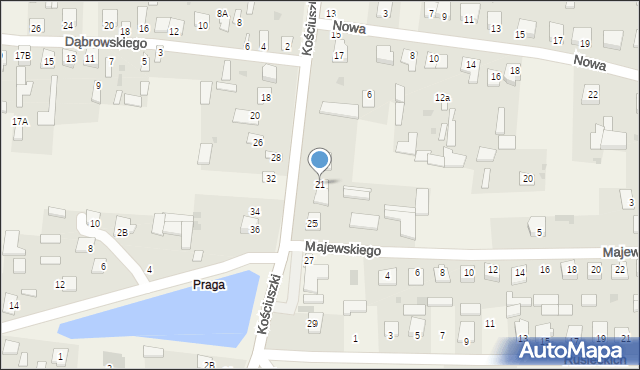 Adamów, Kościuszki Tadeusza, gen., 21, mapa Adamów