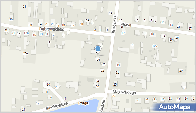 Adamów, Kościuszki Tadeusza, gen., 24, mapa Adamów